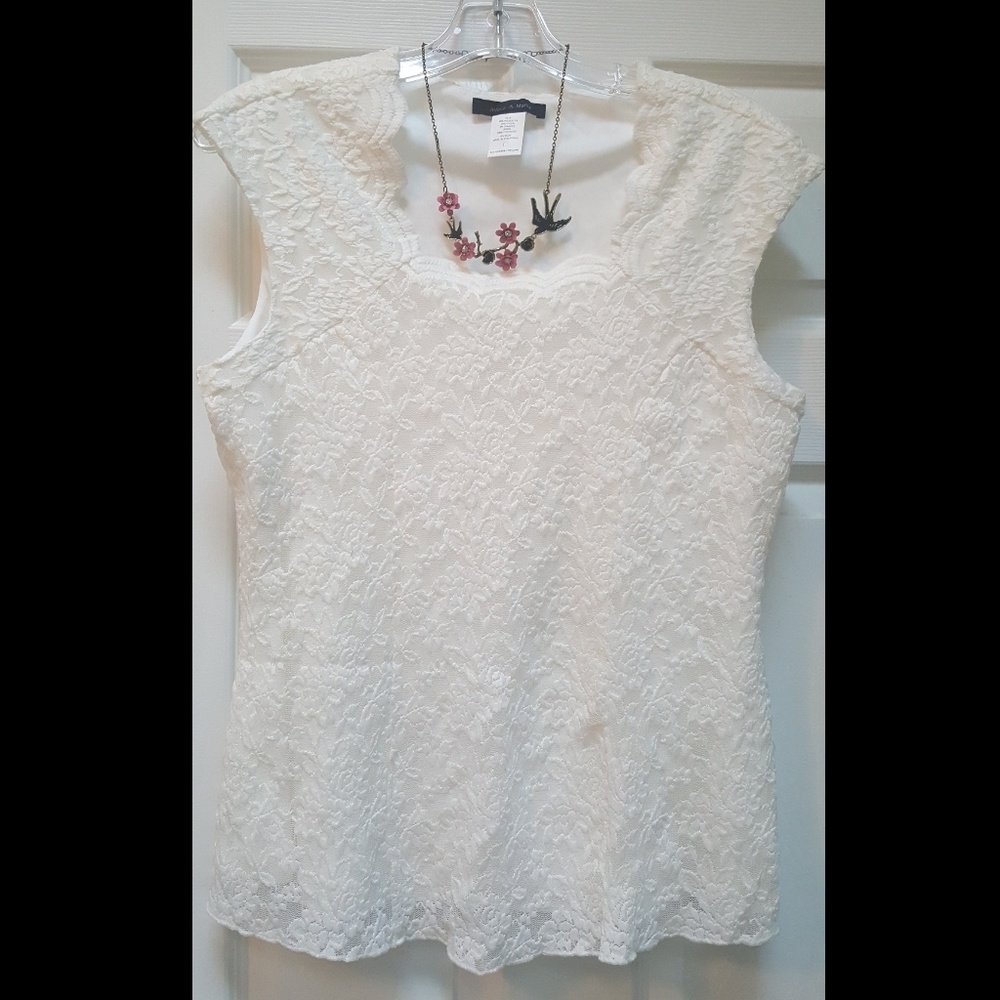 Ivory cap sleeve leave top